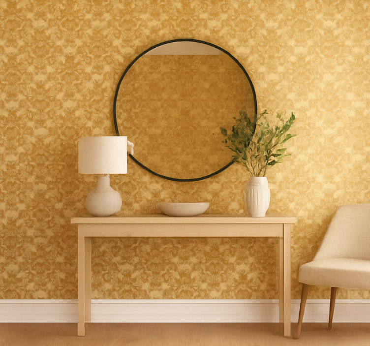 Baroque Damask Pattern entrance wallpaper - TenStickers