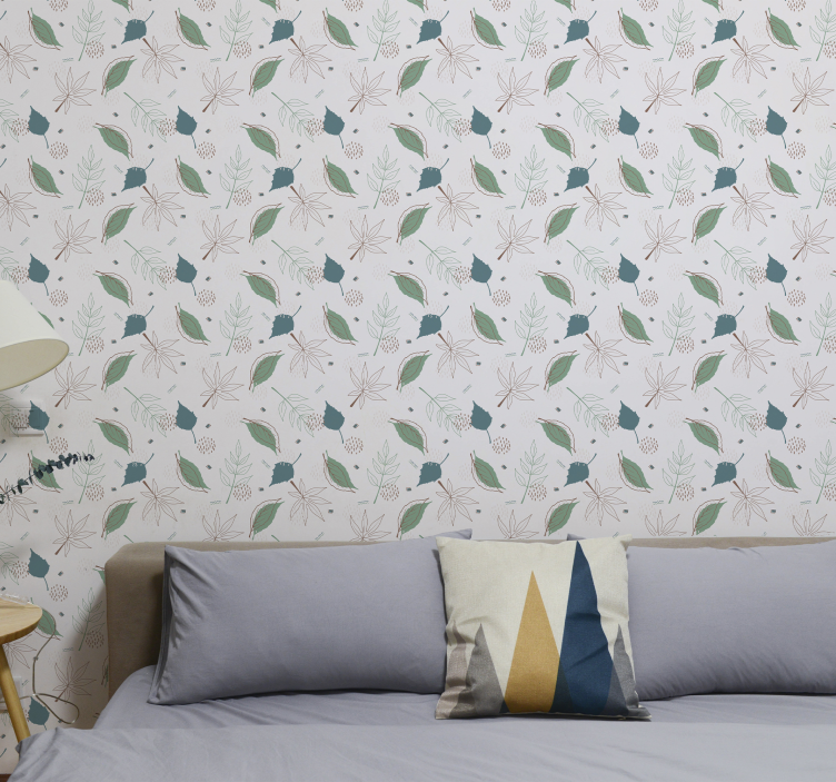 Botanical Leaf Motifs leaves wallpaper - TenStickers
