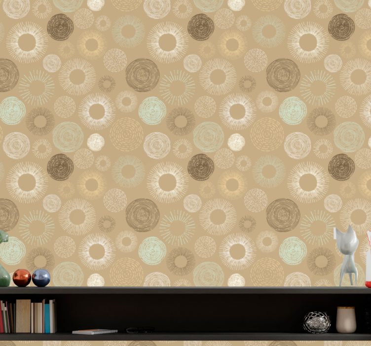 Circular Motif Pattern wallpaper geometric - TenStickers