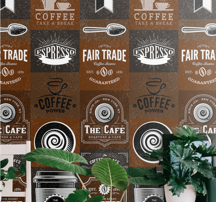 Coffee shop themes kitchen wallpaper - TenStickers