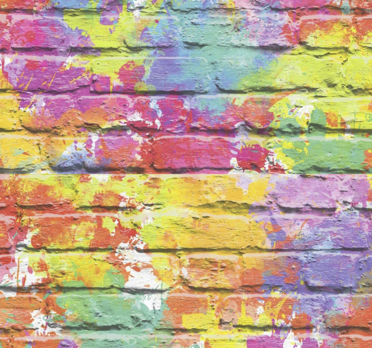 Colorful Brick Aesthetic bricks wallpaper - TenStickers