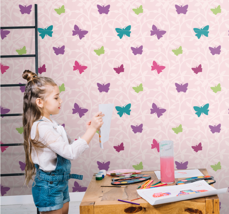 Colorful Fluttering Wings butterflies wallpaper - TenStickers