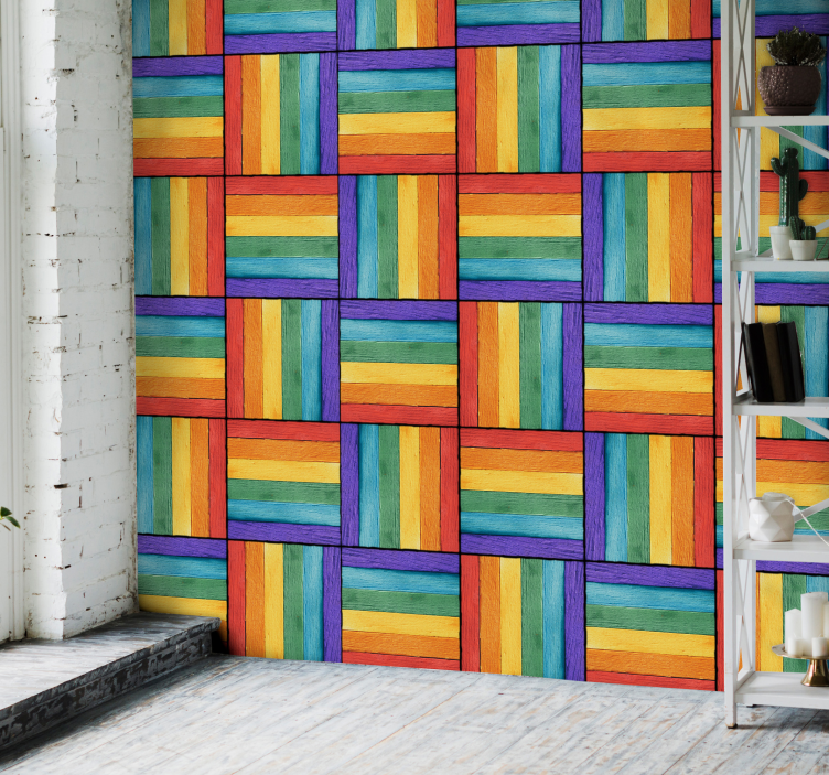 Colorful Geometric Pattern wallpaper geometric - TenStickers