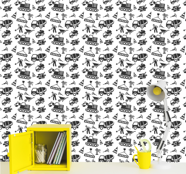 Construction Motif wallpaper industrial - TenStickers