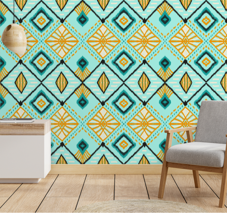 Contemporary Geometric Shapes art wallpaper - TenStickers