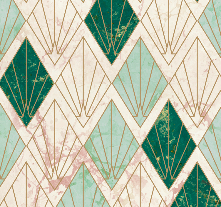 Elegant green chevron design wallpaper geometric - TenStickers