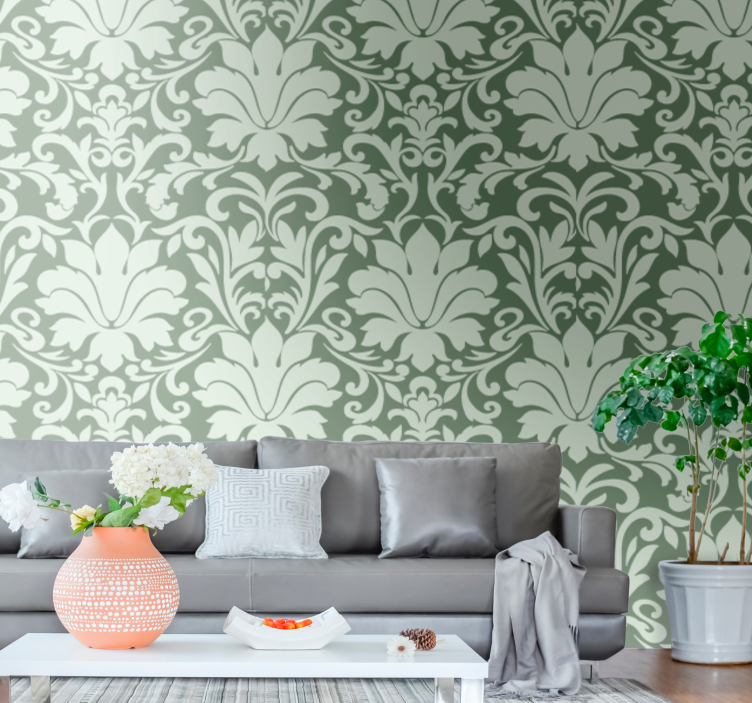 Elegant Foliage Motif floral wallpaper - TenStickers