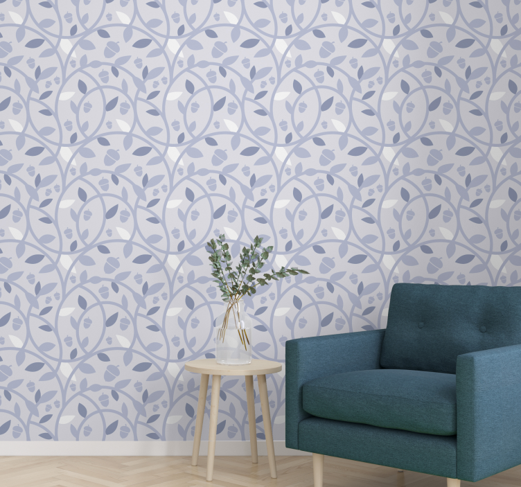 Elegant Leafy Design tile effect wallpaper - TenStickers