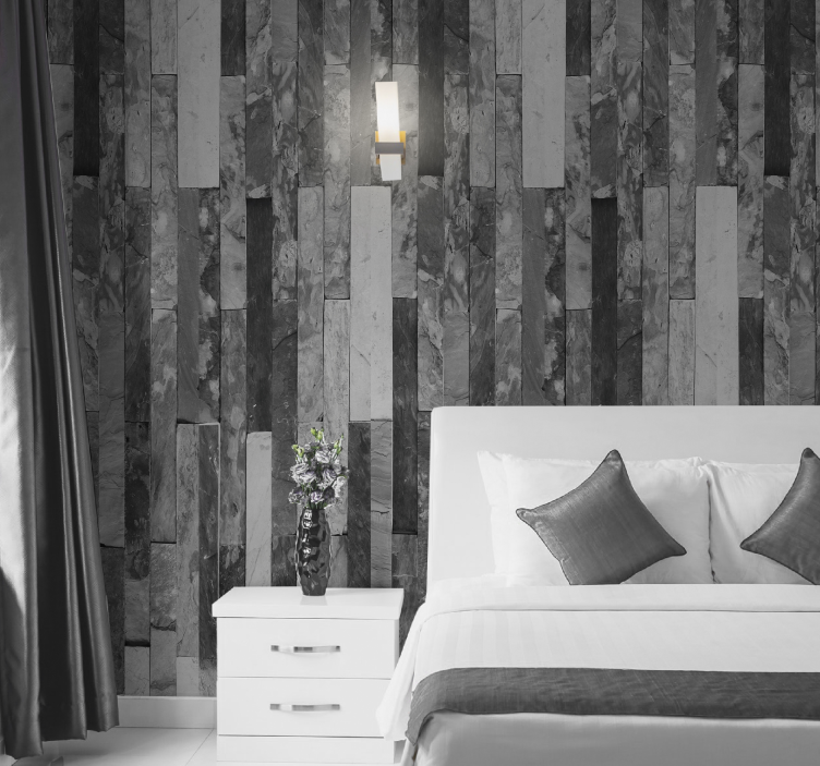Elegant Stone Patterns master bedroom wallpaper - TenStickers