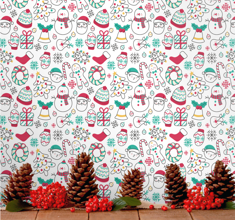 Festive Winter Moments holiday christmas wallpaper - TenStickers