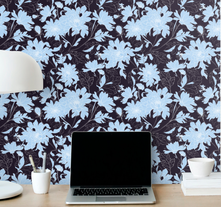 Floral Accent Pattern flowers wallpaper - TenStickers