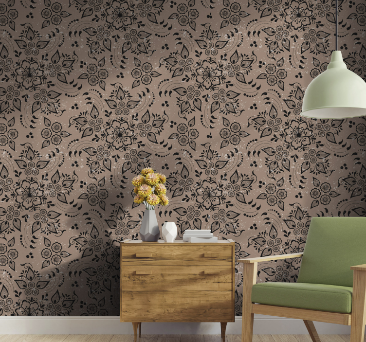 Floral Paisley Pattern floral wallpaper - TenStickers