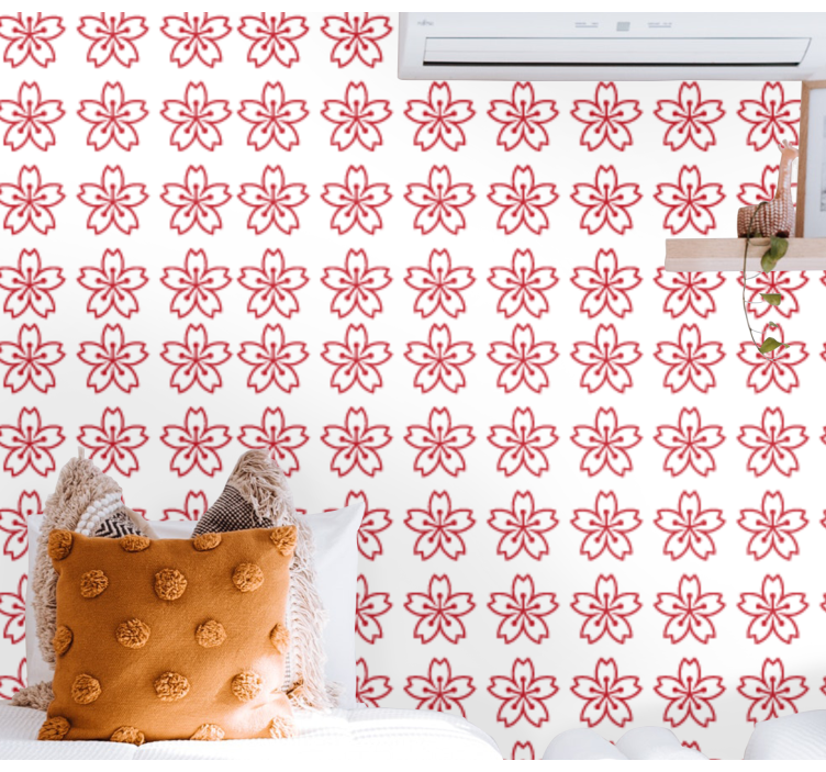 Floral Symmetry floral wallpaper - TenStickers