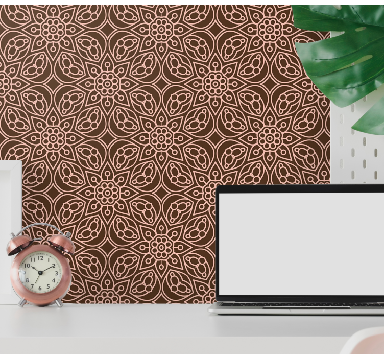 Floral Symmetry Pattern floral wallpaper - TenStickers