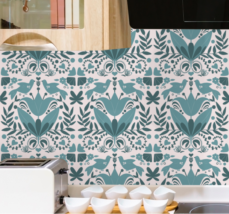 Floral Symmetry Patterns floral wallpaper - TenStickers