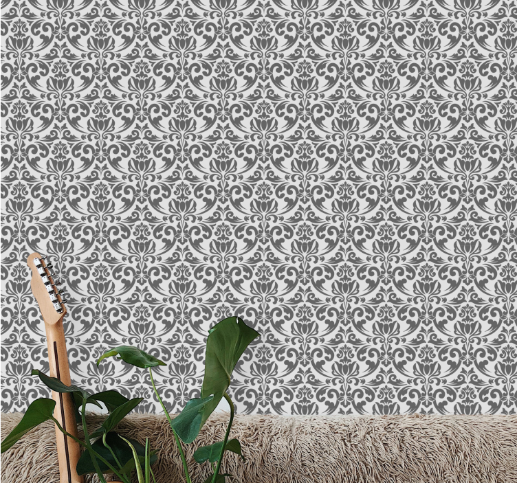 Floral wallpaper elegant floral accent - TenStickers