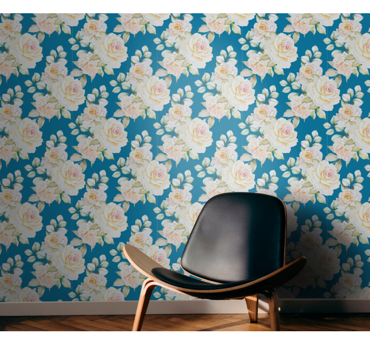 Floral wallpaper elegant floral roses - TenStickers