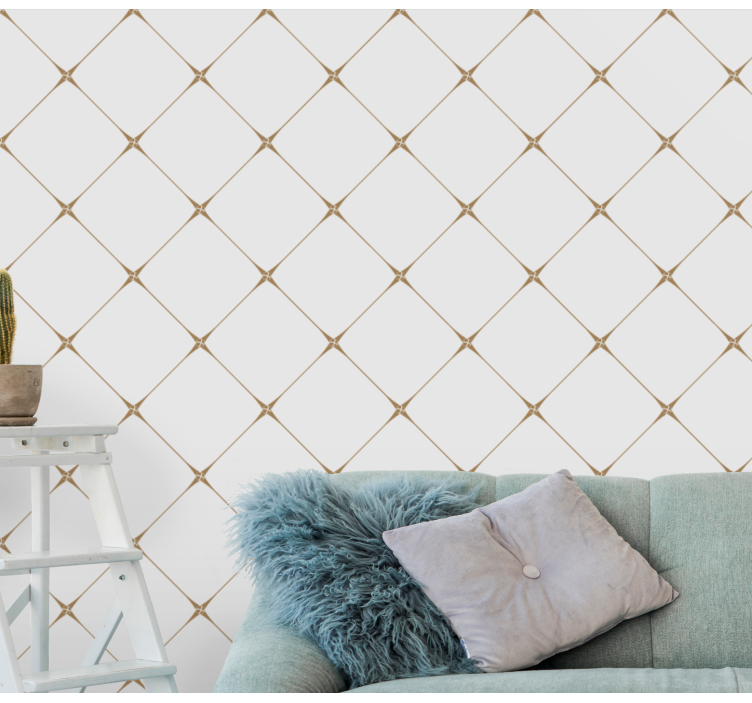 Geometric Diamond Lines wallpaper squares - TenStickers