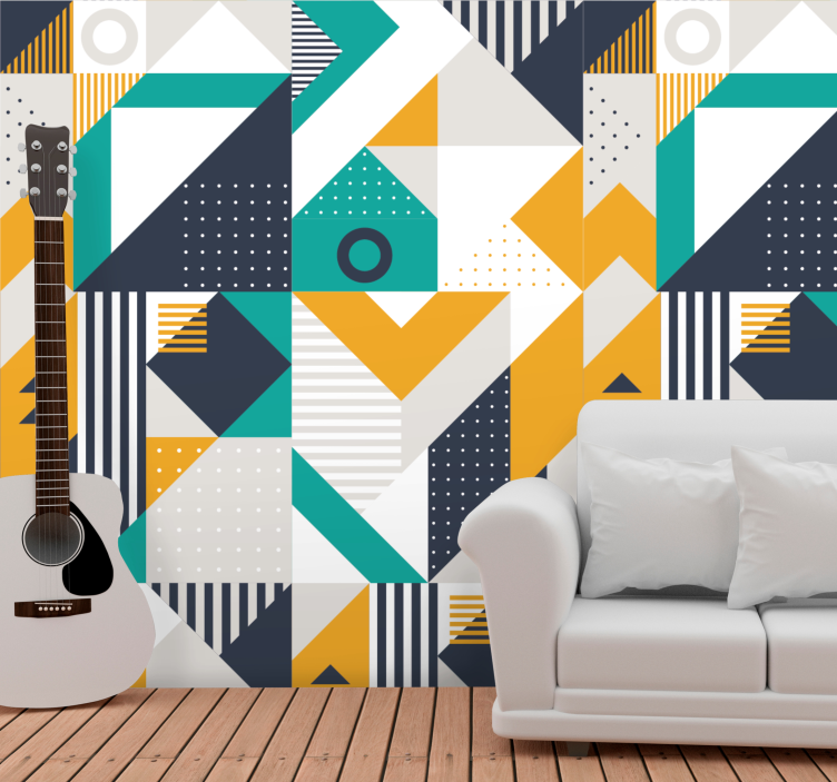 Geometric Ensemble wallpaper geometric - TenStickers