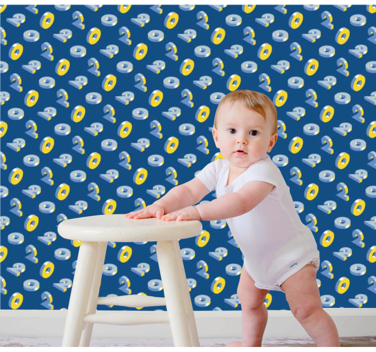 Geometric Eye Pattern wallpaper childrens room - TenStickers