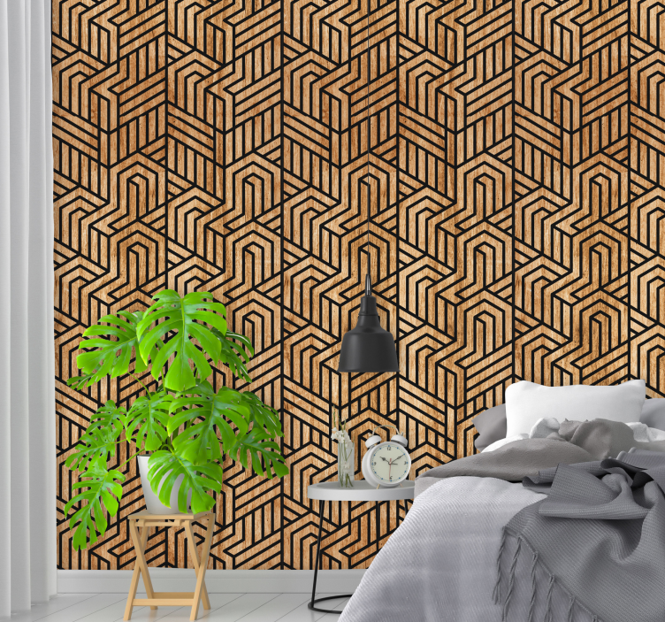 Geometric Labyrinth wallpaper geometric - TenStickers