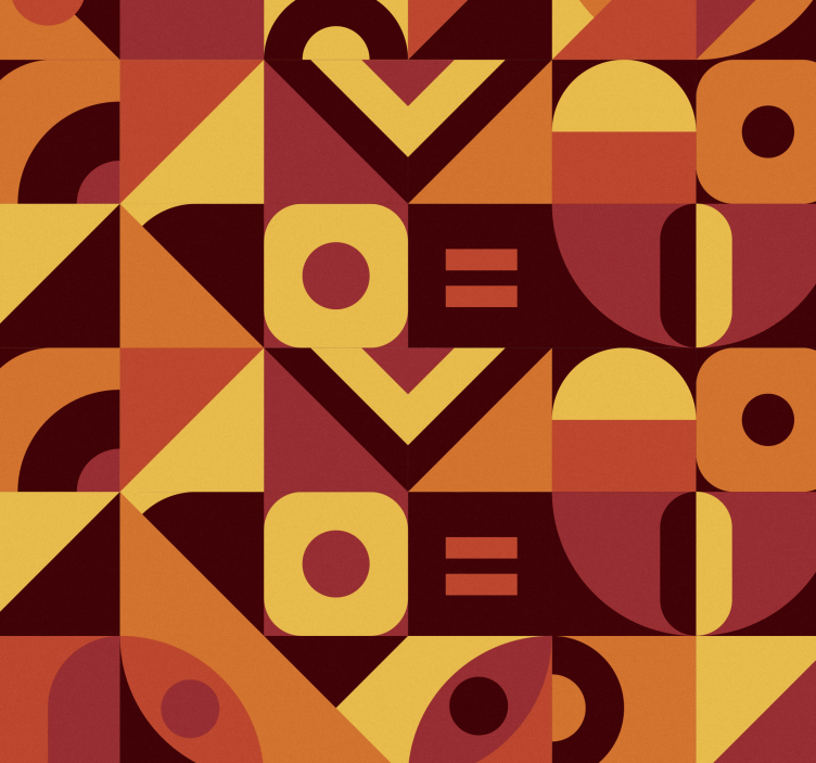 Geometric Love geometric wallpaper - TenStickers