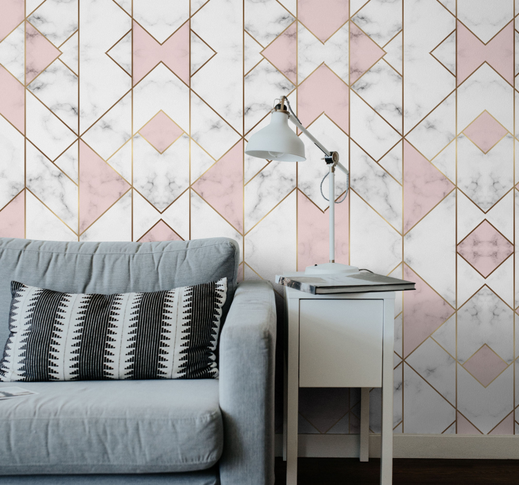 Geometric Marble Elegance wallpaper geometric - TenStickers