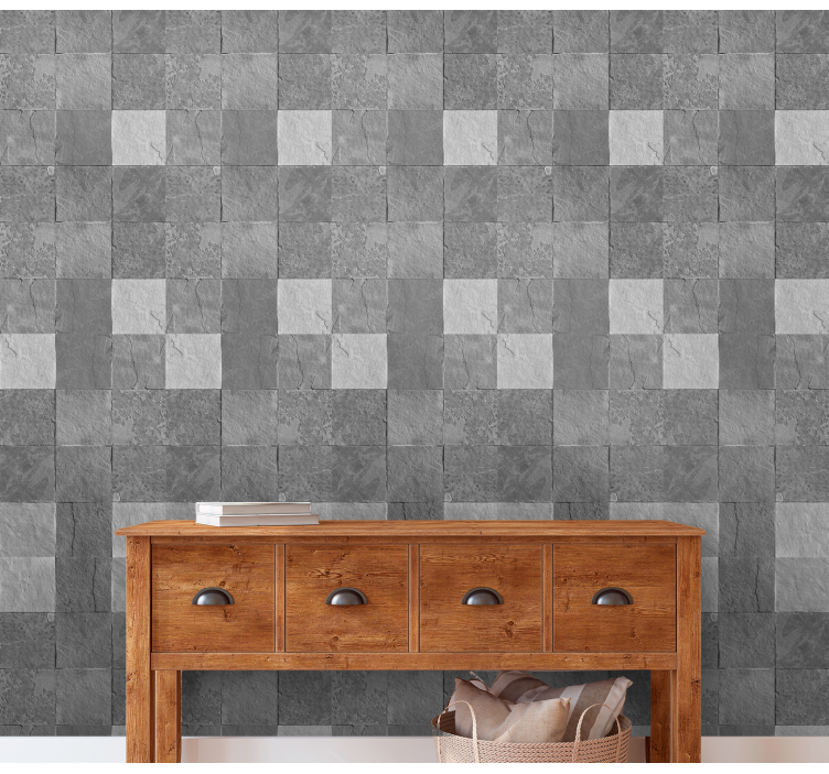 Geometric Stone stone effect wallpaper - TenStickers