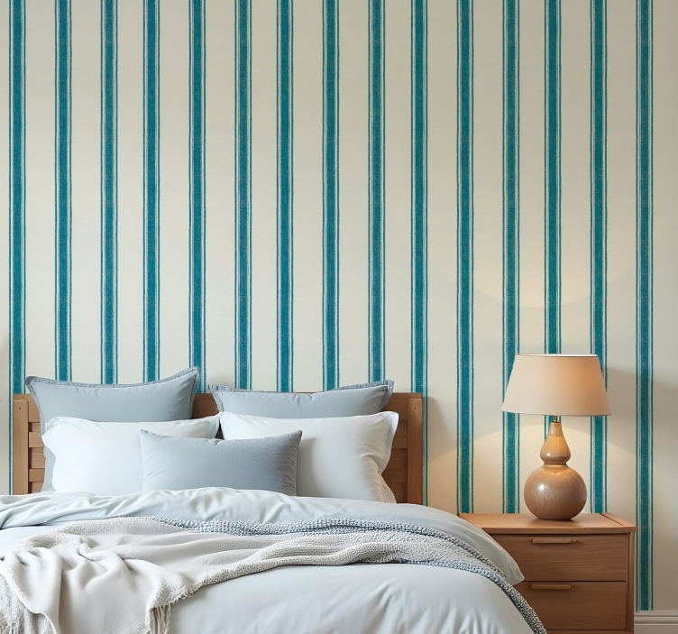 Geometric wallpaper vertical lines light blue - TenStickers