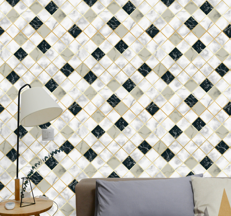 Glamour-style gold marble  Tile Wallpaper - TenStickers
