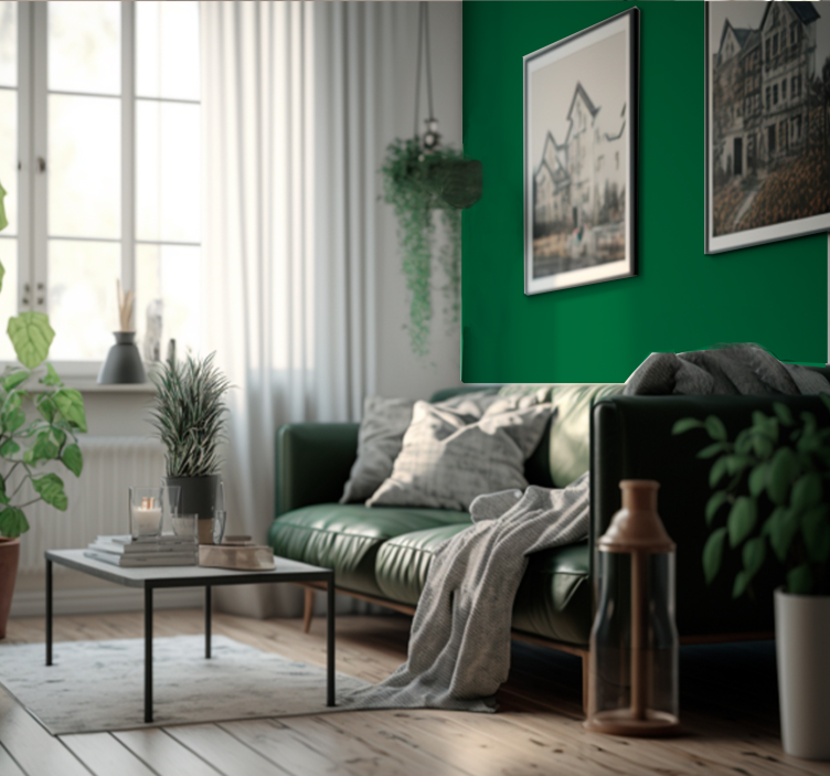 Green color wallpaper design - TenStickers