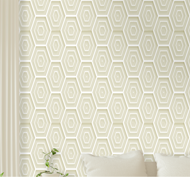 Hexagonal Structure wallpaper geometric - TenStickers