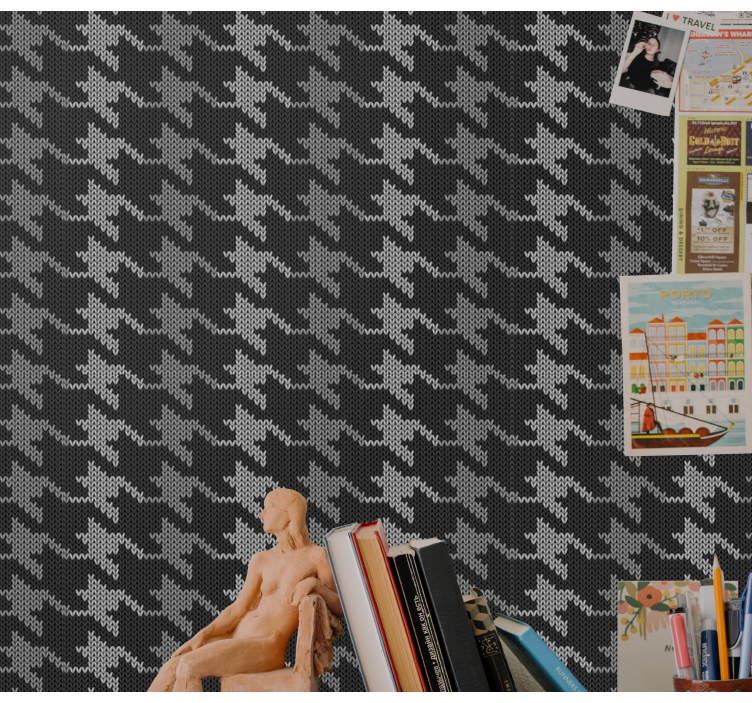 Houndstooth Pattern home office wallpaper - TenStickers