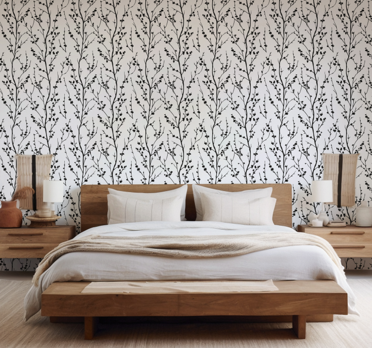 Large thin branches wallpaper headboard - TenStickers