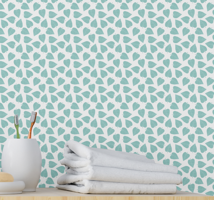 Leaf Pattern leaves wallpaper - TenStickers