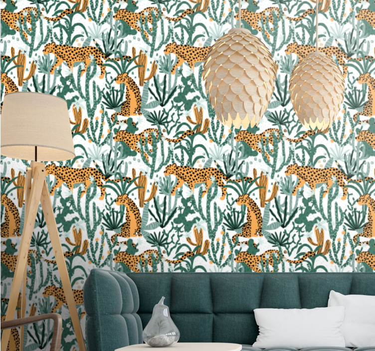 leopard in the jungle leopards wallpaper - TenStickers