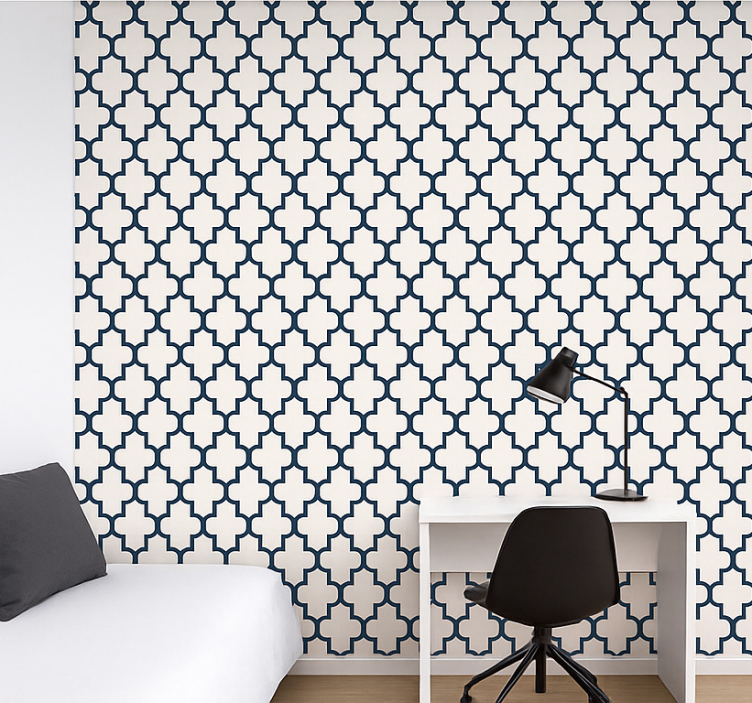 Modern geometric design wallpaper teenage bedroom - TenStickers