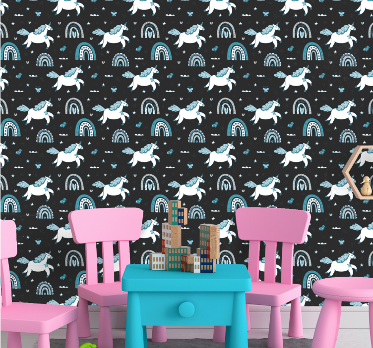 Mythical Creatures nursery room wallpaper - TenStickers