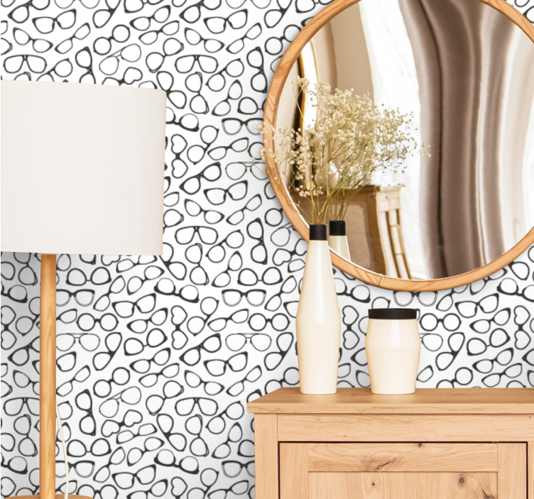 Glasses Pattern wallpaper geometric - TenStickers