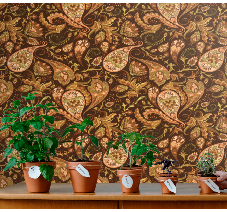 Ornate Botanical Motifs floral wallpaper - TenStickers