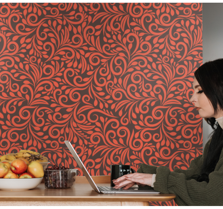 Ornate Swirls floral wallpaper - TenStickers