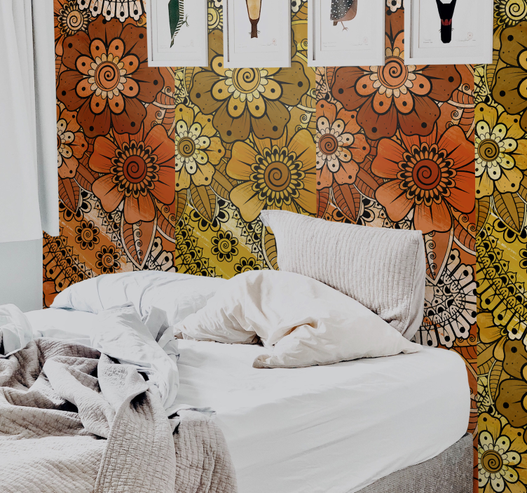 Paisley Indian Style Ornamental Wallpaper - TenStickers