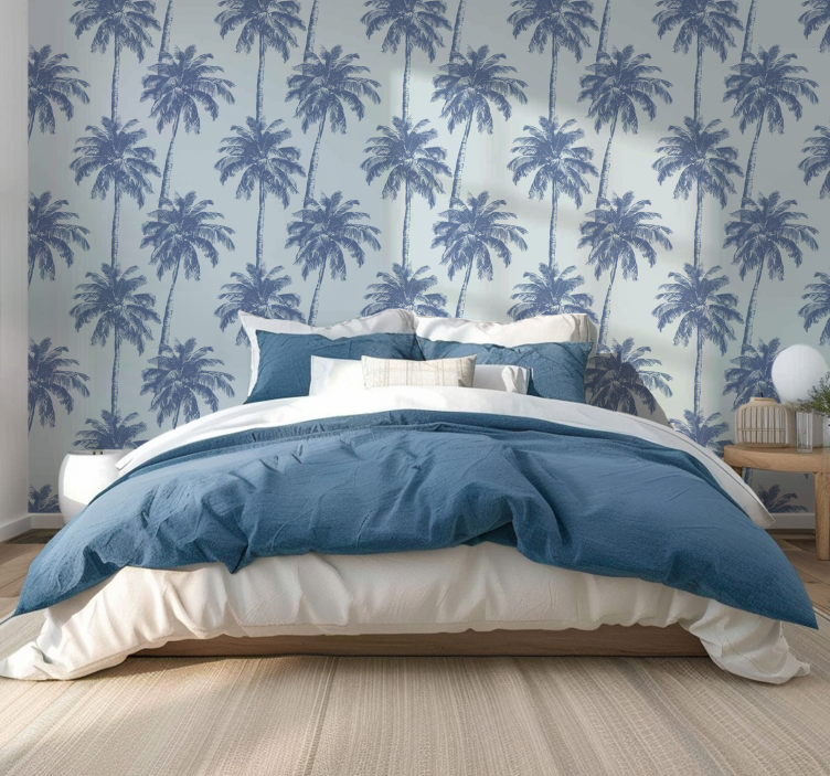 Palms pattern headboard wallpaper - TenStickers