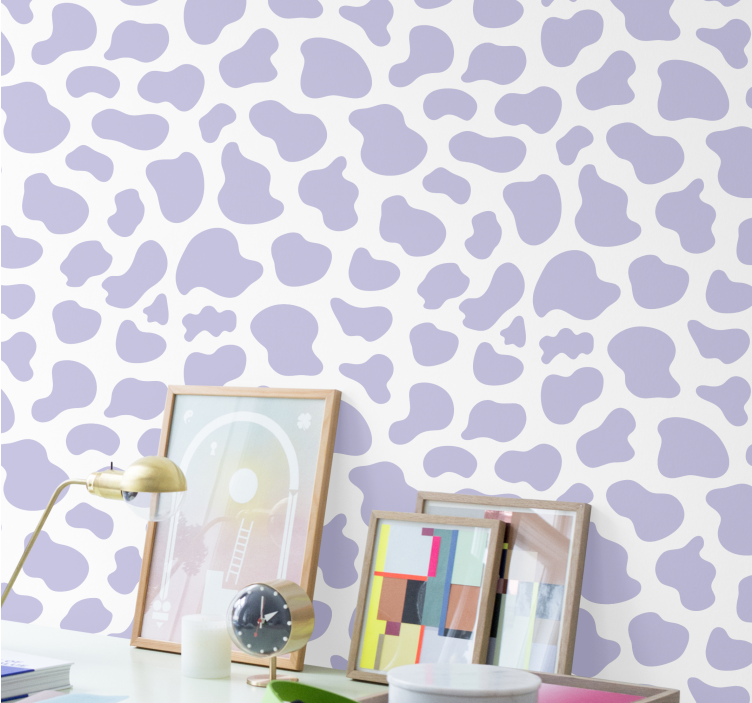 Purple Spots leopard print wallpaper - TenStickers