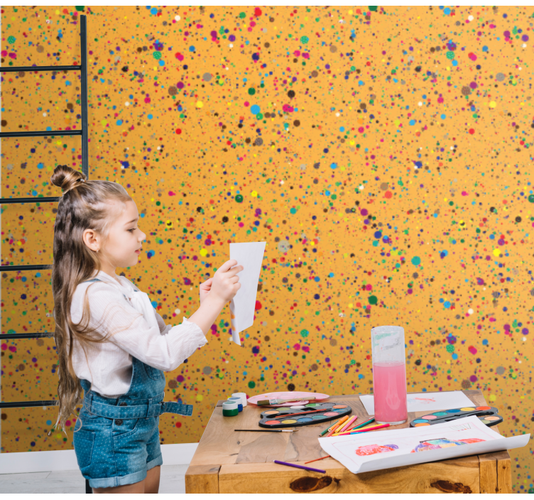 Polka Dot Splatter polka dots wallpaper - TenStickers