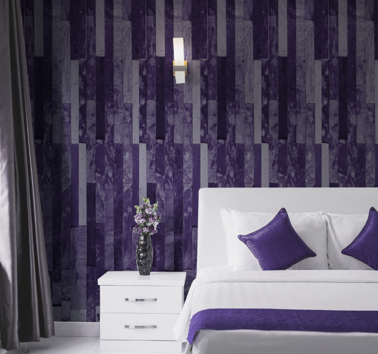 Purple brick texture wallpaper - TenStickers