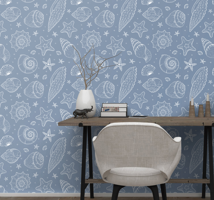 Sea Shell Motifs fishes wallpaper - TenStickers