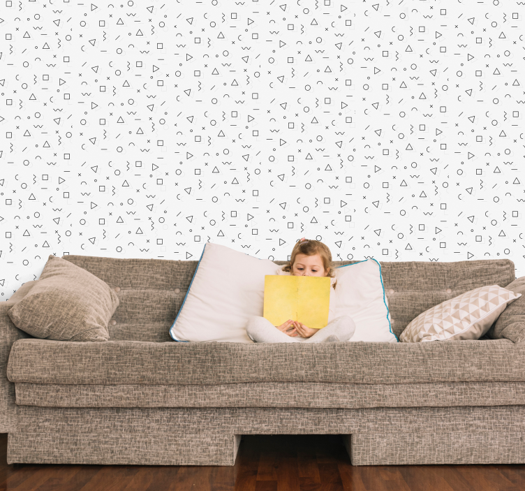 Minimalist shapes design wallpaper geometric - TenStickers