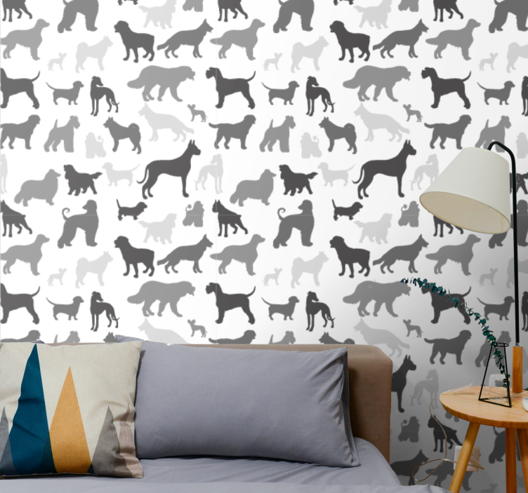 Silhouette Canines animals wallpaper - TenStickers