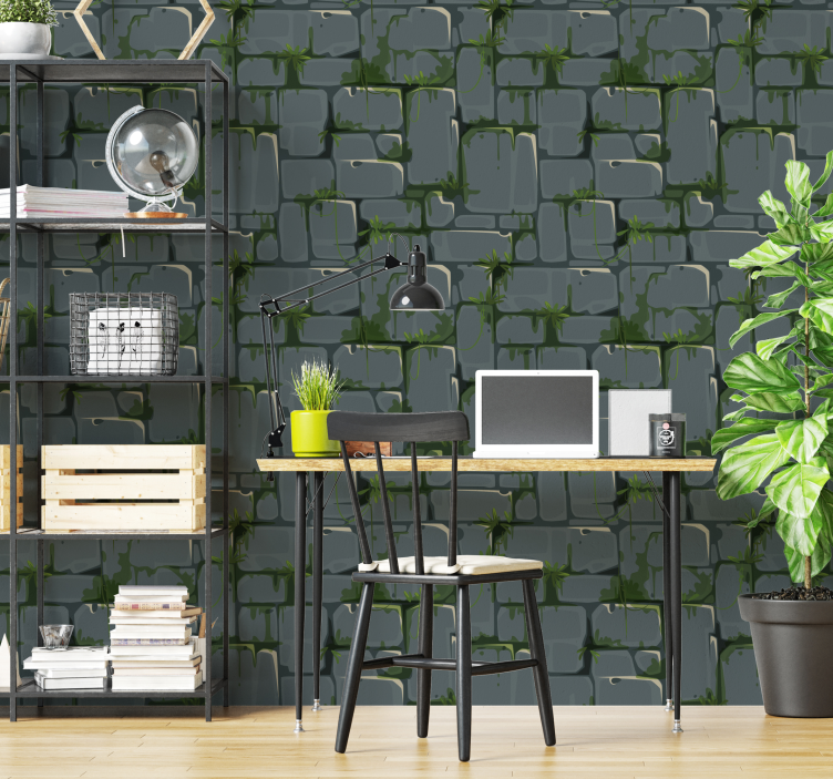 Stone Wall Textured Wallpaper - TenStickers